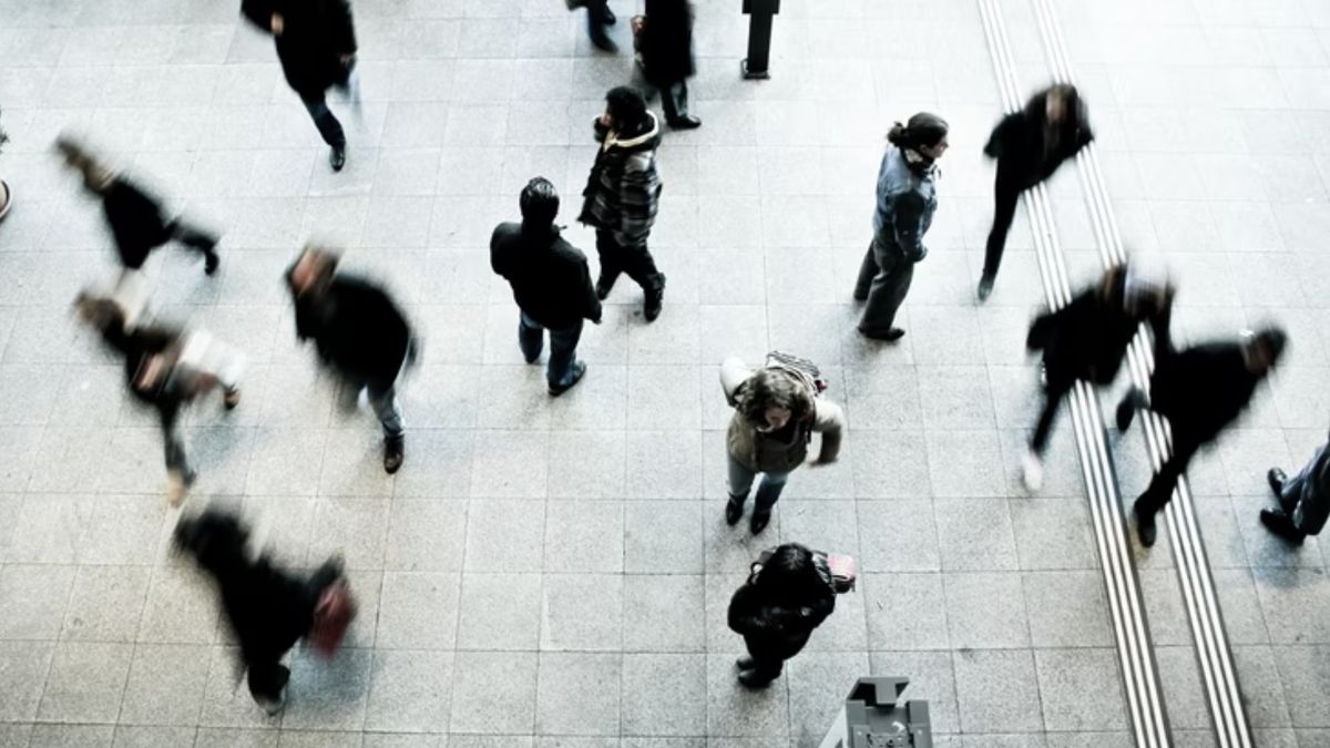 Pedestrians seen from above